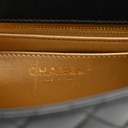 Chanel Lambskin Quilted Mini Sweet Camellia Flap Black 6 of 11