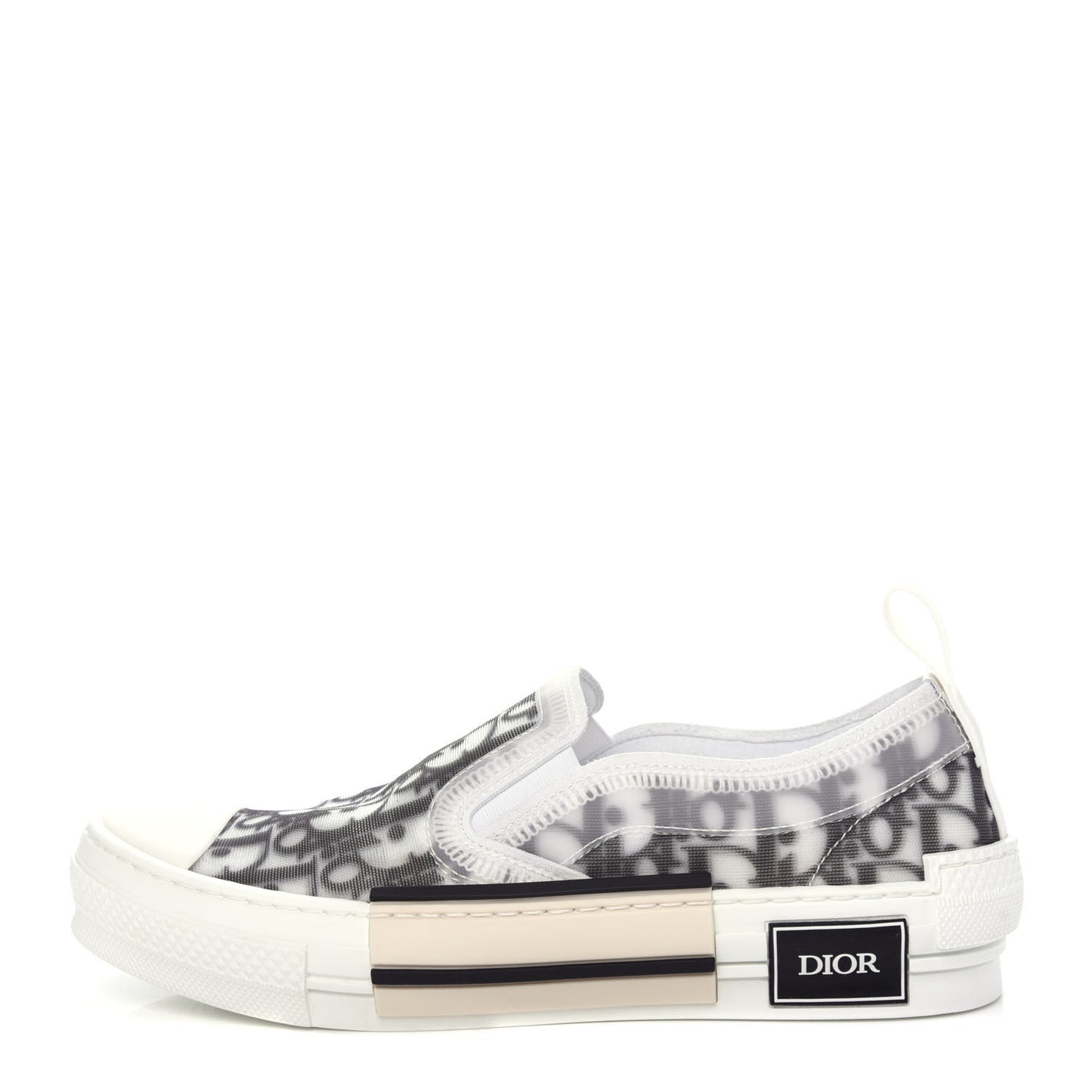 Technical Canvas Oblique Mens B23 Slip On Sneakers 38 Black White