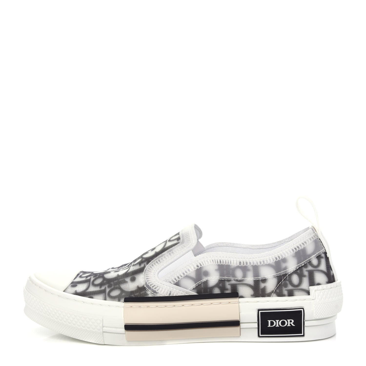 Christian Dior Technical Canvas Oblique Mens B23 Slip On Sneakers 38 Black White 1 of 11