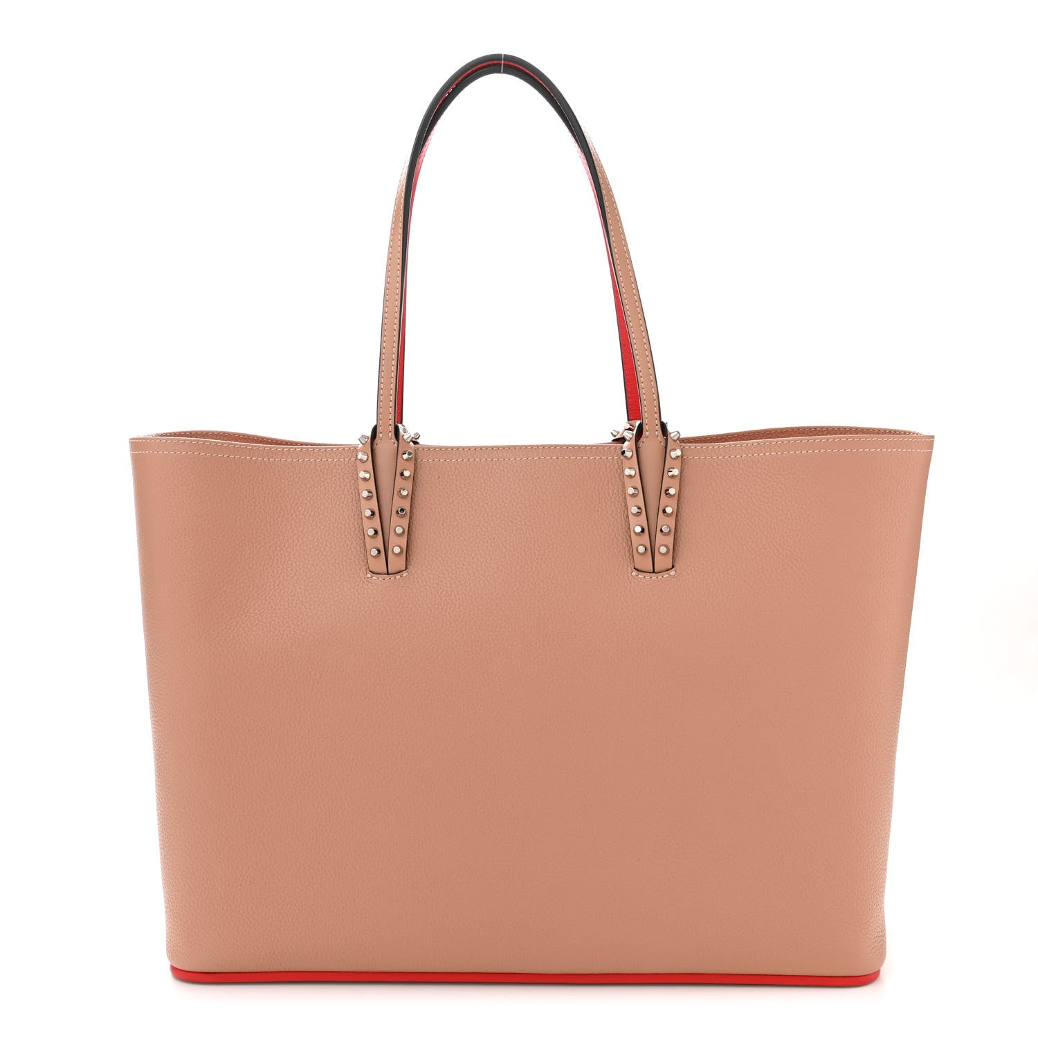 Christian Louboutin Calfskin Empire Spikes Small East West Cabata Tote Nude 1 of 13