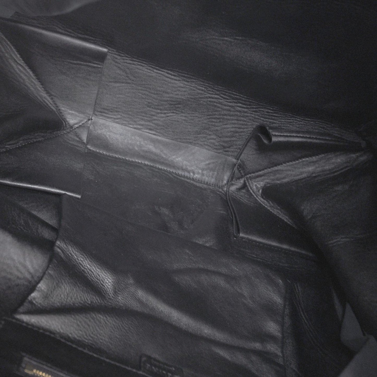 Leather Gusset Cabas Black