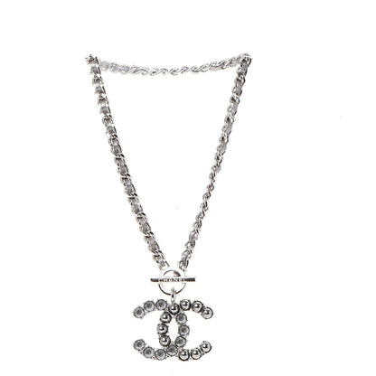 Chanel Crystal Pearl Short CC Necklace Silver Ruthenium 5 of 7