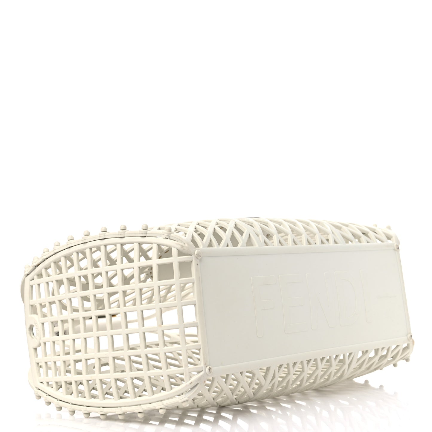Recycled Plastic Vitello Liberty Matte Medium Fendi Basket White Ice