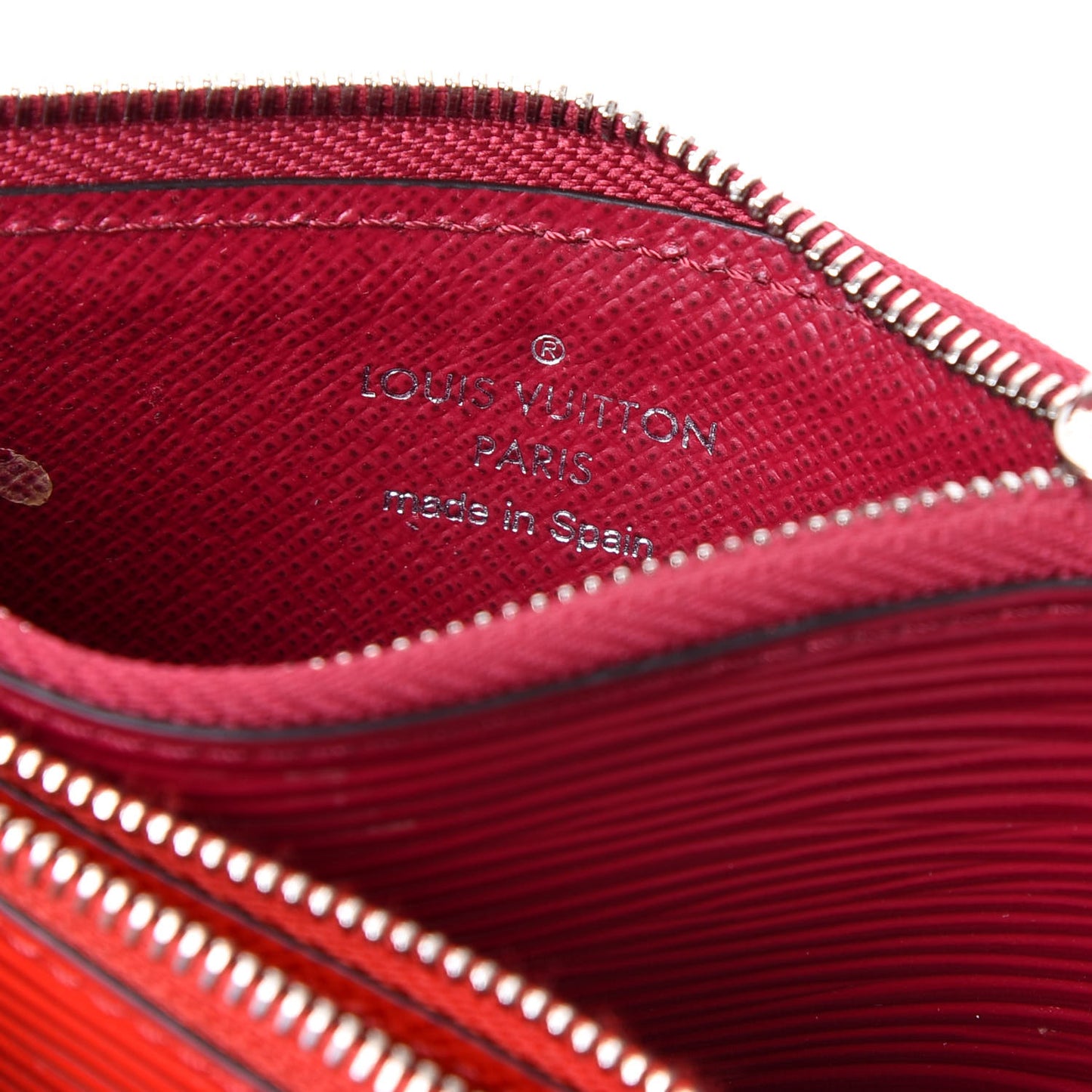 Epi Trio Card Case Wallet Rose Ballerine Rouge Fuchsia