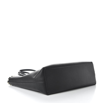 Valentino Garavani Grained Calfskin Rockstud Shoulder Tote Black 4 of 9