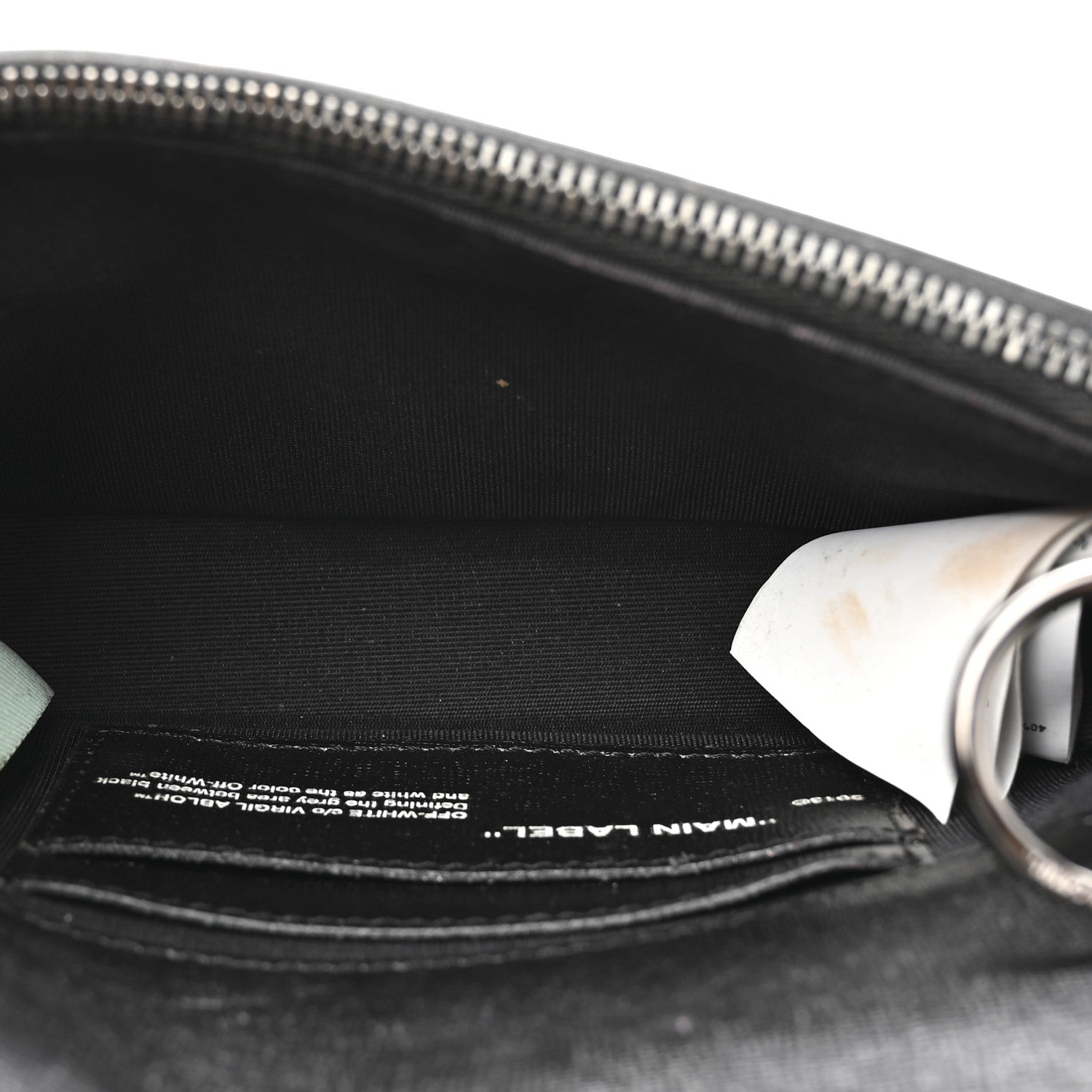 Off-White Saffiano Striped Mini Diag Binder Clip Bag Black White Yellow 5 of 13