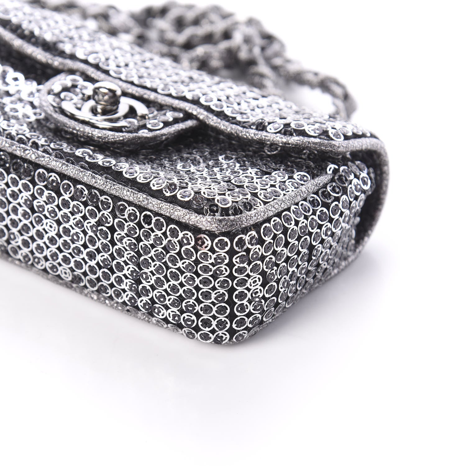 Chanel Sequin Micro Flap Dark Silver 9 of 9