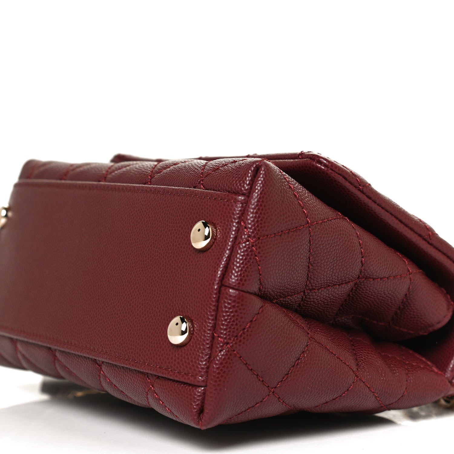 Chanel Caviar Quilted Extra Mini Coco Handle Flap Burgundy 10 of 12