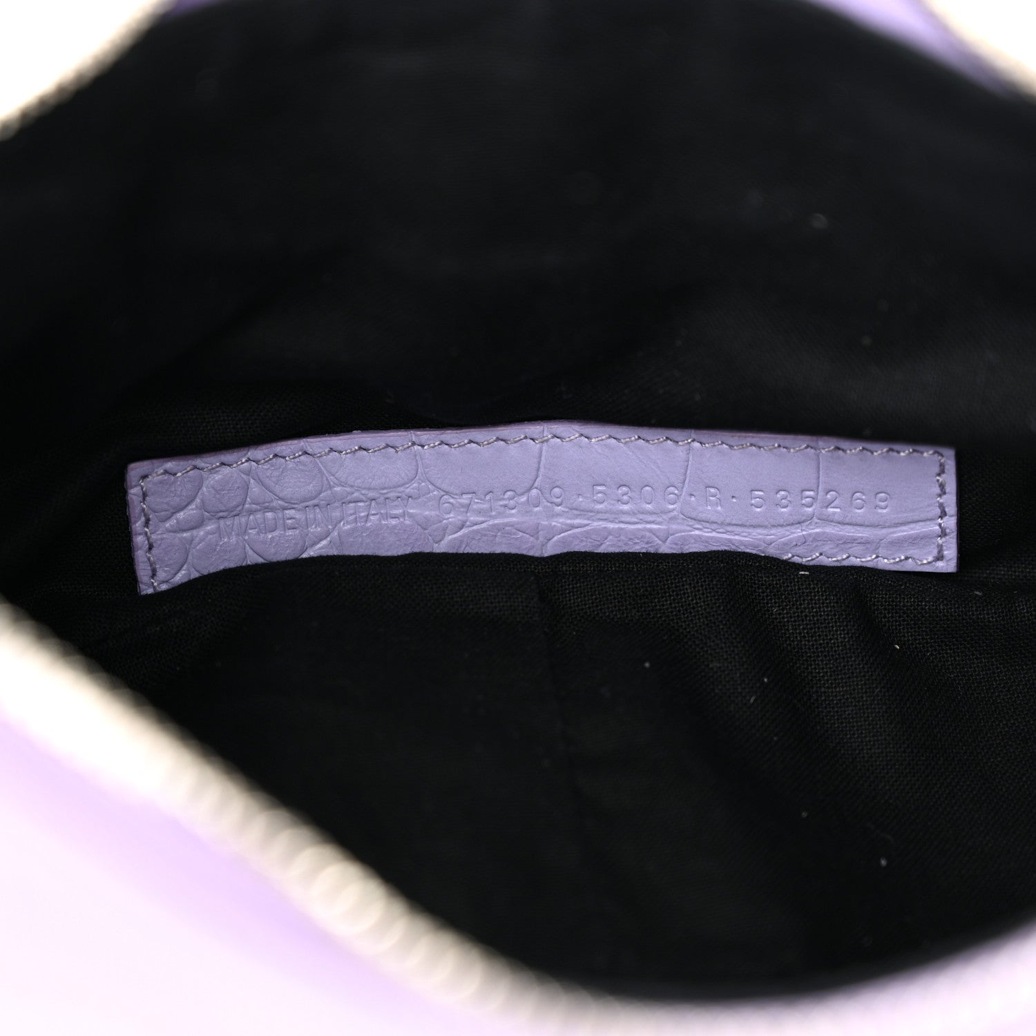 Balenciaga Extra Supple Calfskin Crocodile Embossed Le Cagole Shoulder Bag XS Lilac 7 of 10