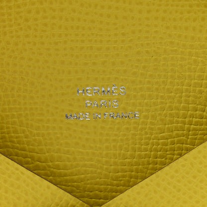 Hermes Epsom Calvi Card Case Lime 6 of 7