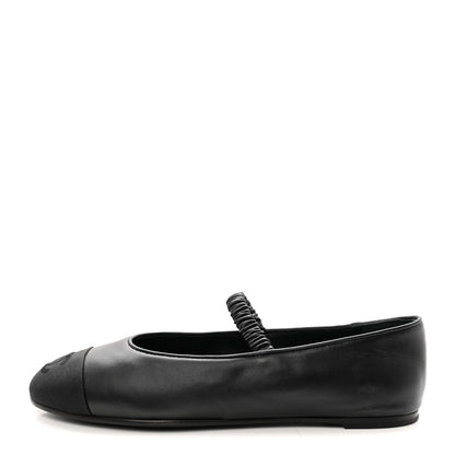 Chanel Lambskin Grosgrain Cap Toe CC Ballerina Flats With Leg Warmers 36 Black 1 of 17