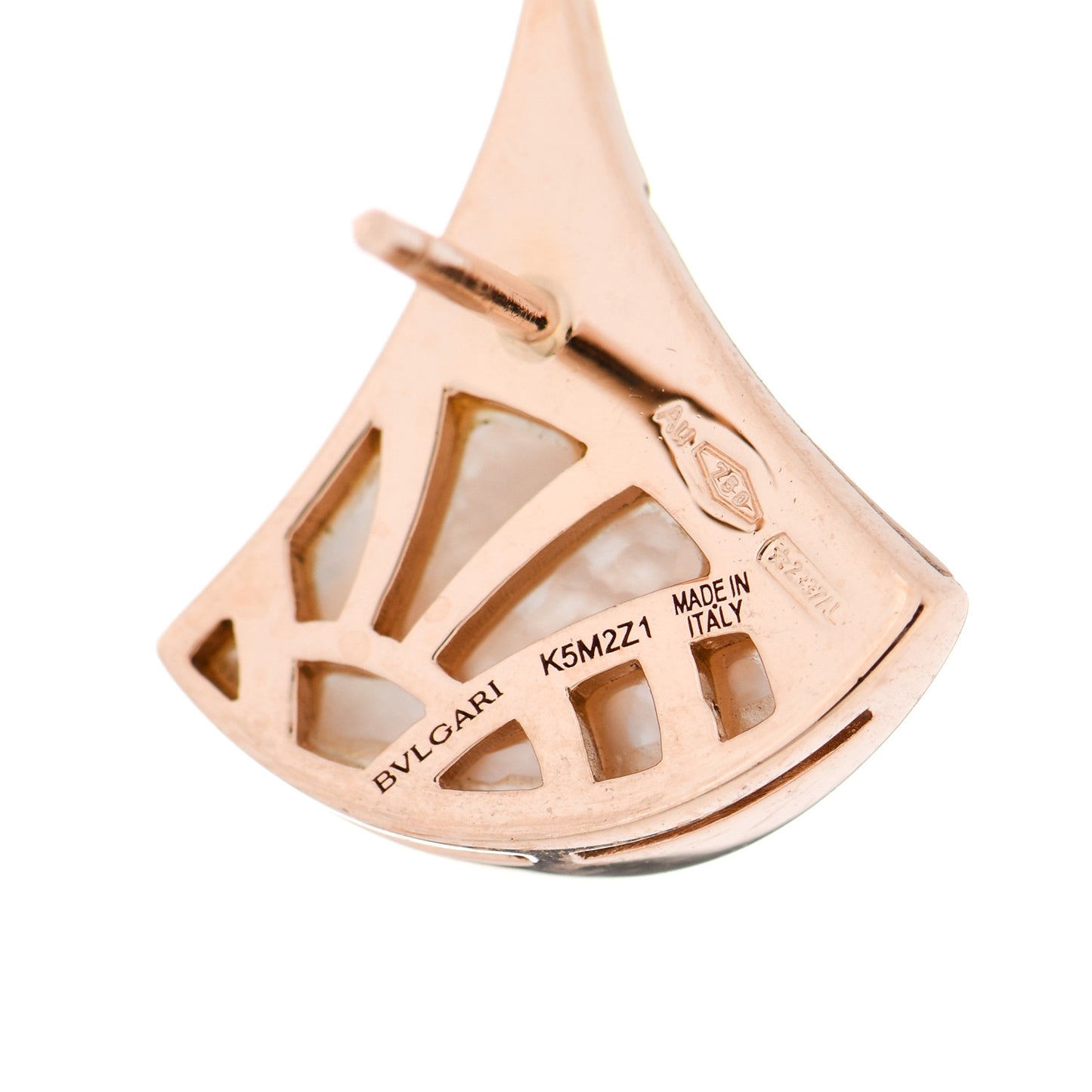 18K Rose Gold Diamond Mother of Pearl Divas' Dream Stud Earrings