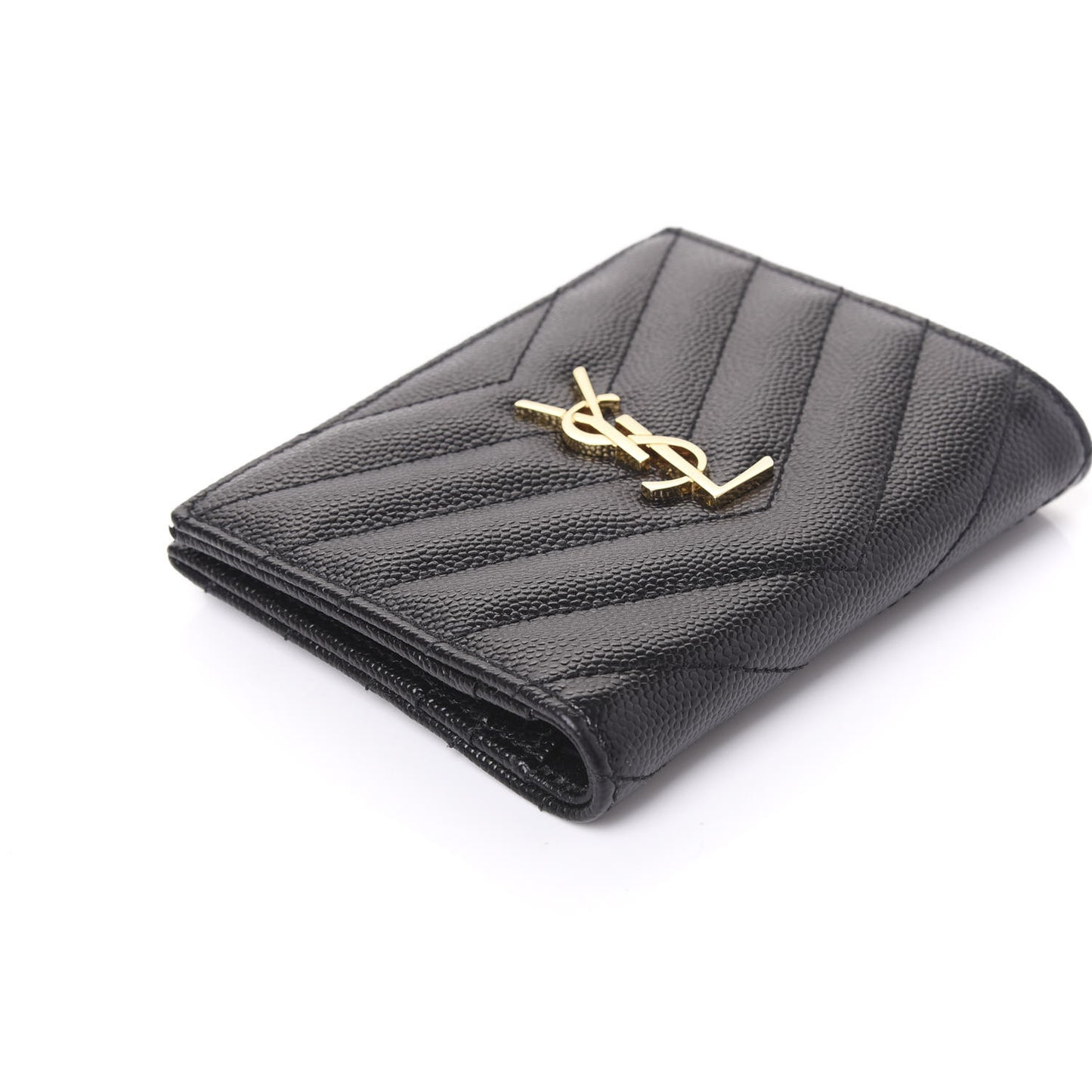 Grain De Poudre Matelasse Chevron Monogram Zipped Card Case Black