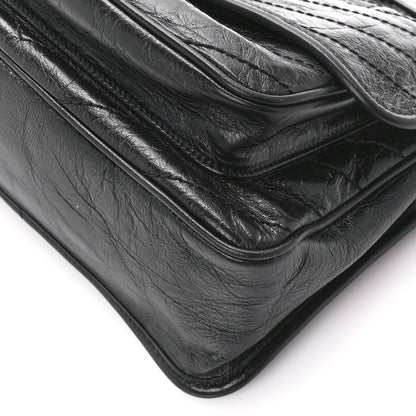 Saint Laurent Crinkled Calfskin Matelasse Monogram Medium Niki Chain Satchel Black 11 of 12