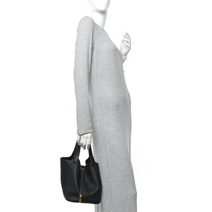 Hermes Taurillon Clemence Picotin Lock 22 MM Black 2 of 11