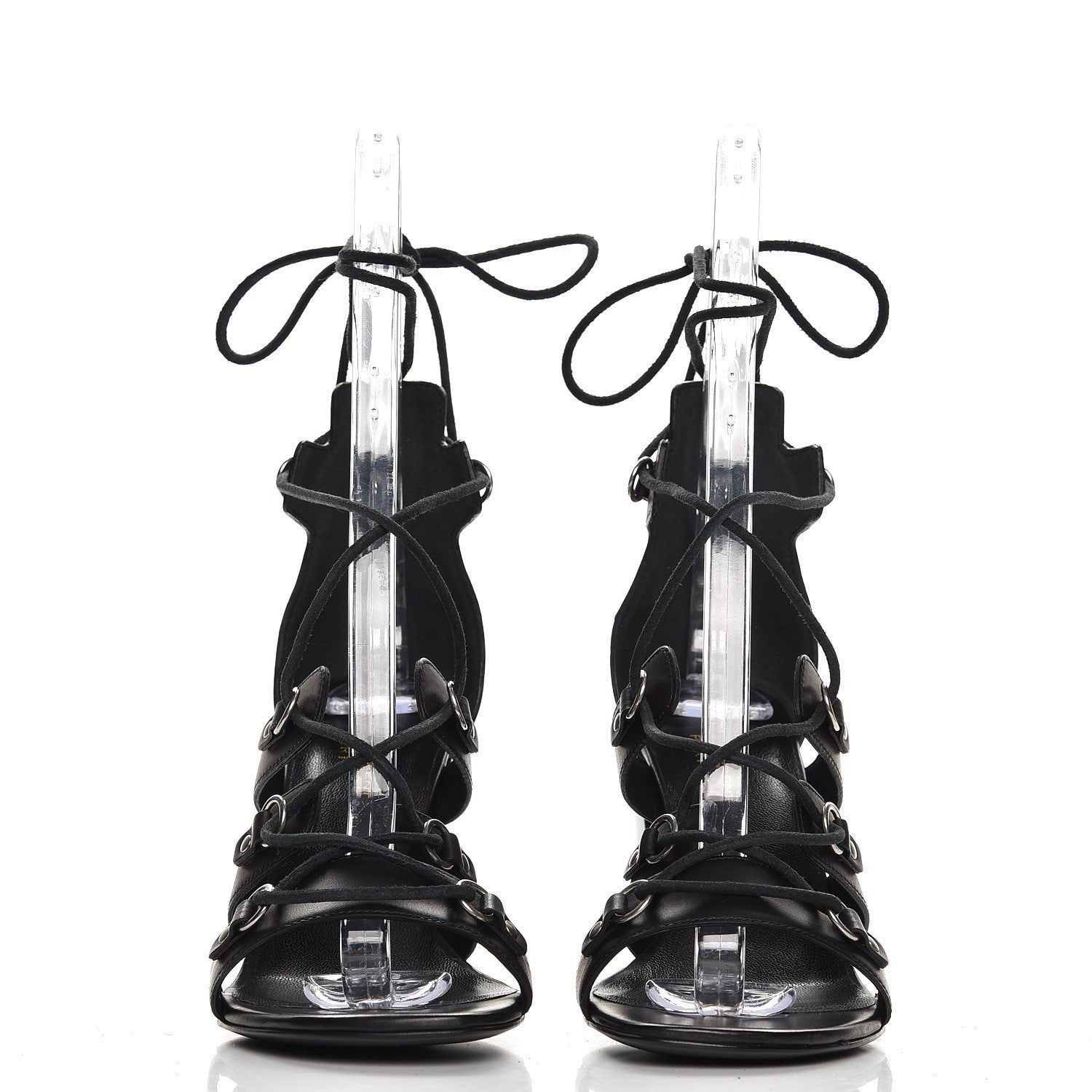 Saint Laurent Calfskin Babies 90 Gladiator Sandals 36.5 Black 2 of 8