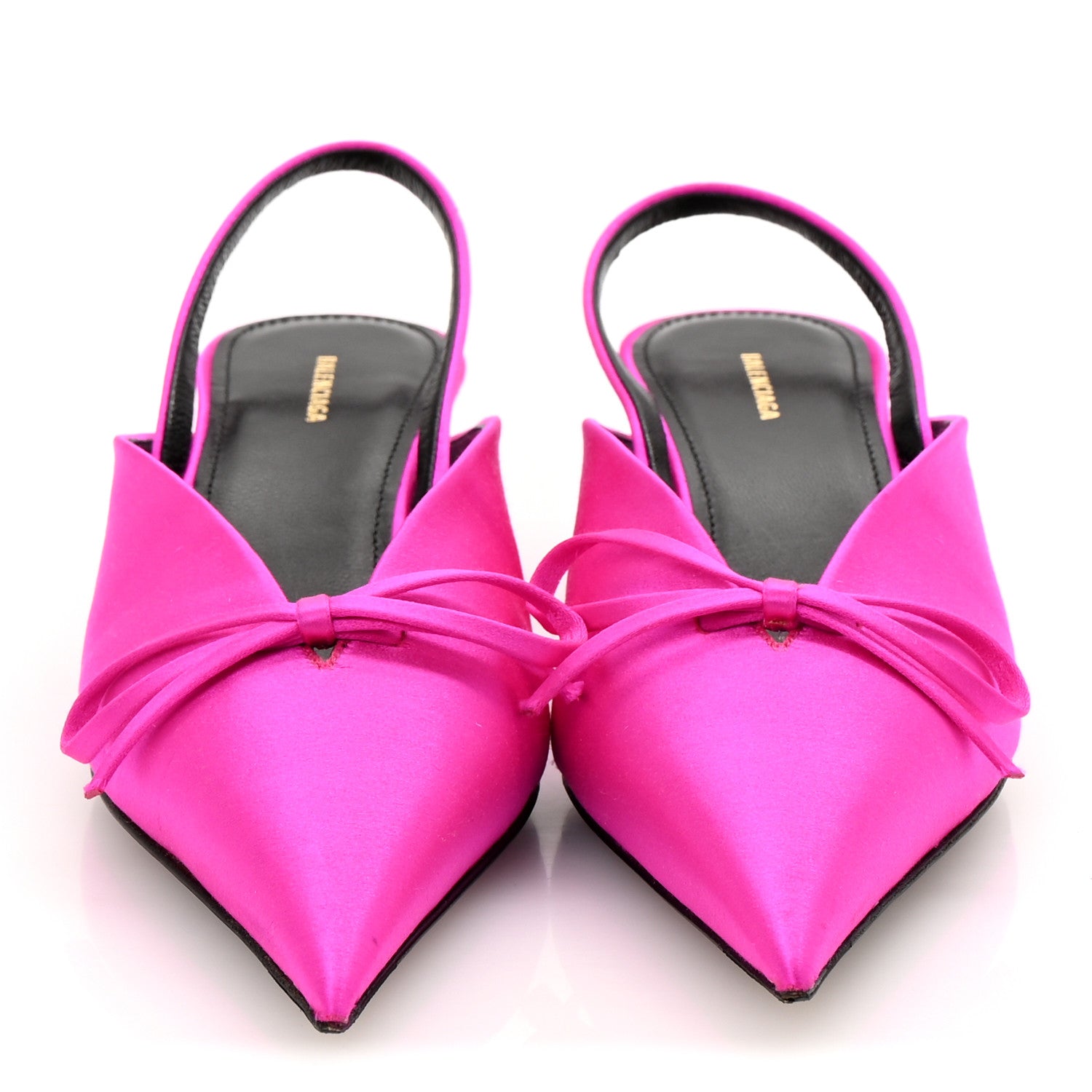 Balenciaga Satin Pointed Toe Knife Slingback 40mm Mules 35 Rose Fuchsia 3 of 10