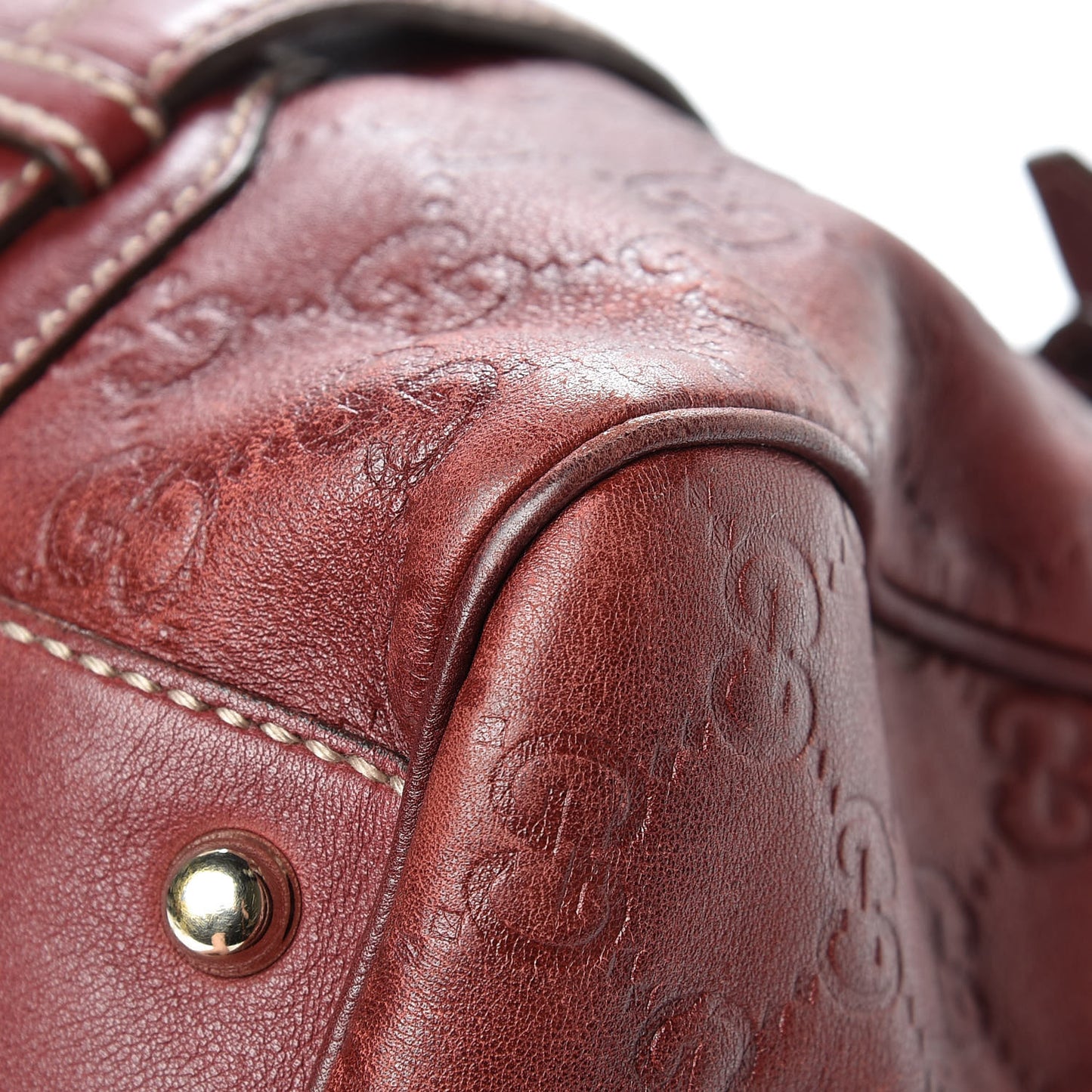 Guccissima 85th Anniversary Large Boston Rusty Red