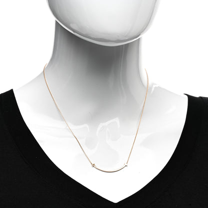 Tiffany 18K Rose Gold Small T Smile Pendant Necklace 2 of 4