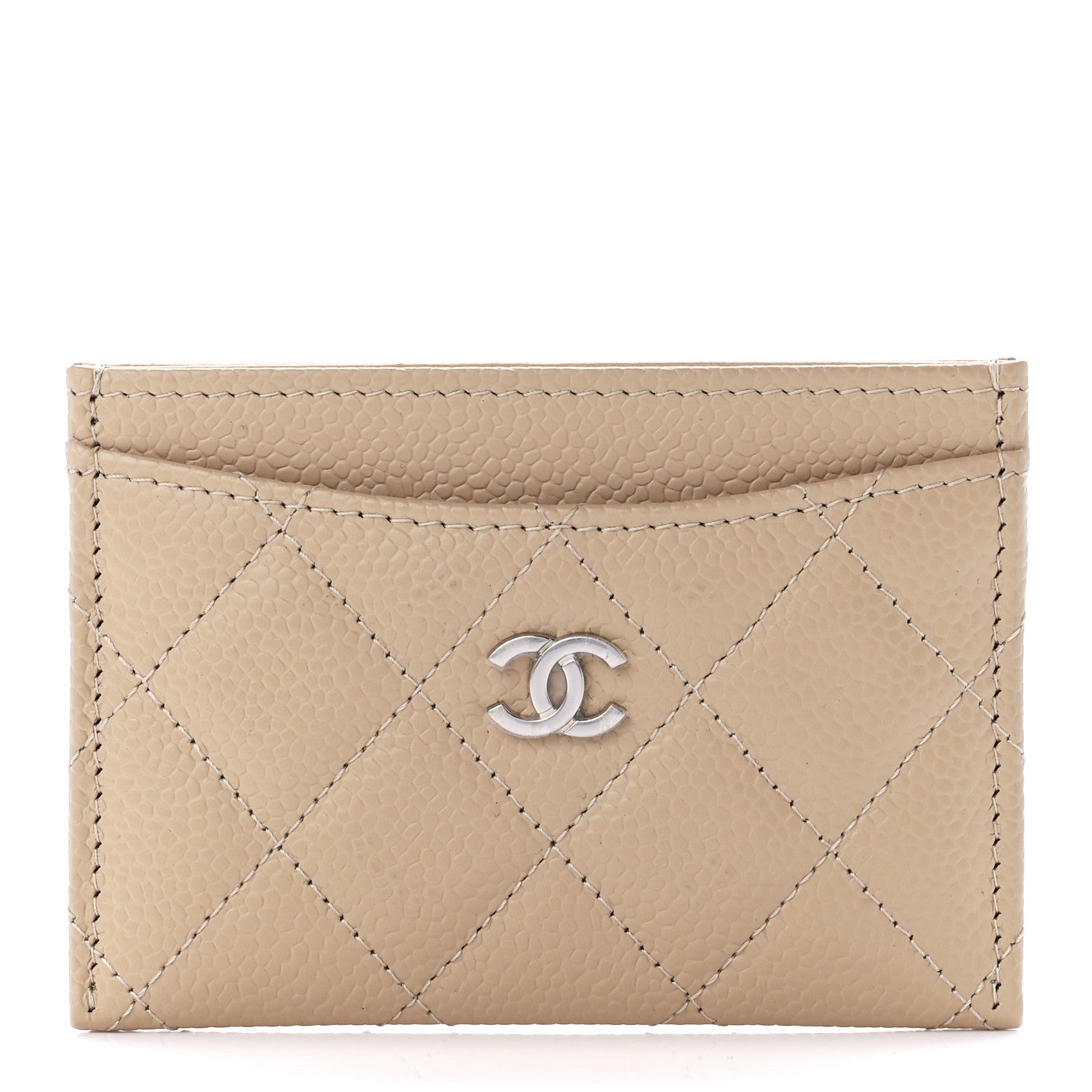Chanel Caviar Quilted Card Holder Dark Beige 1 of 12