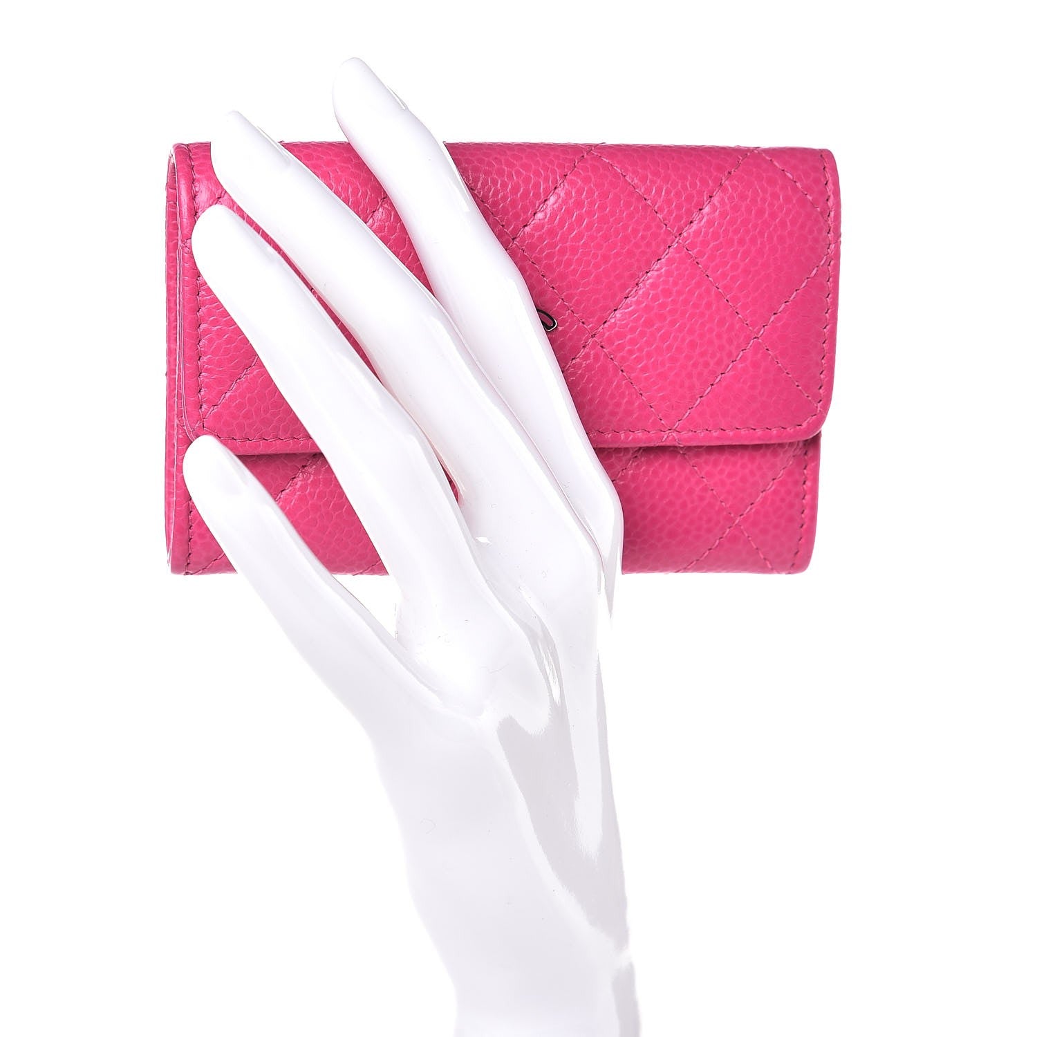 Chanel Caviar Quilted Flap Card Holder Pink 2 of 8