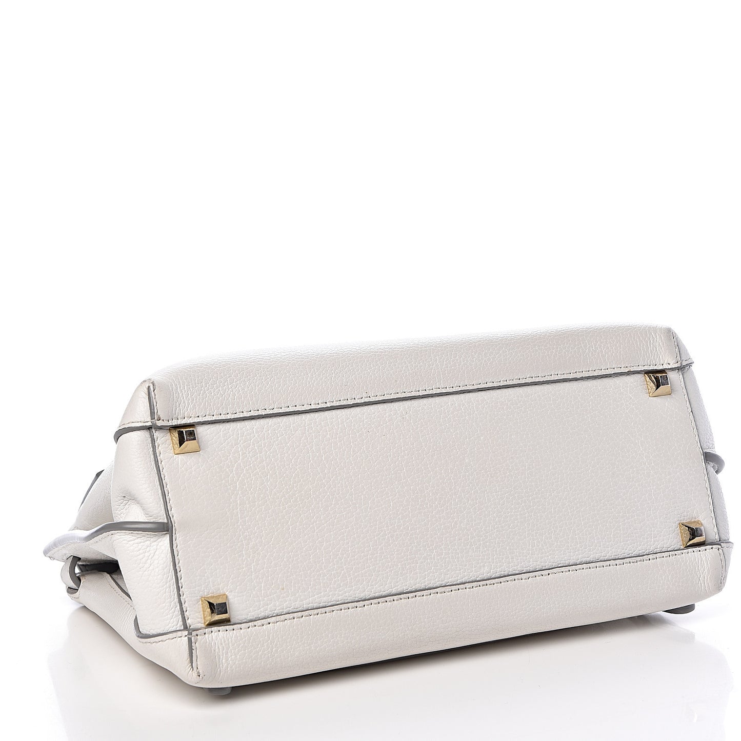 Grained Calfskin Medium Milla Convertible Backpack White Flake