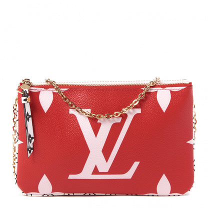Louis Vuitton Monogram Giant Double Zip Pochette Rouge 1 of 7