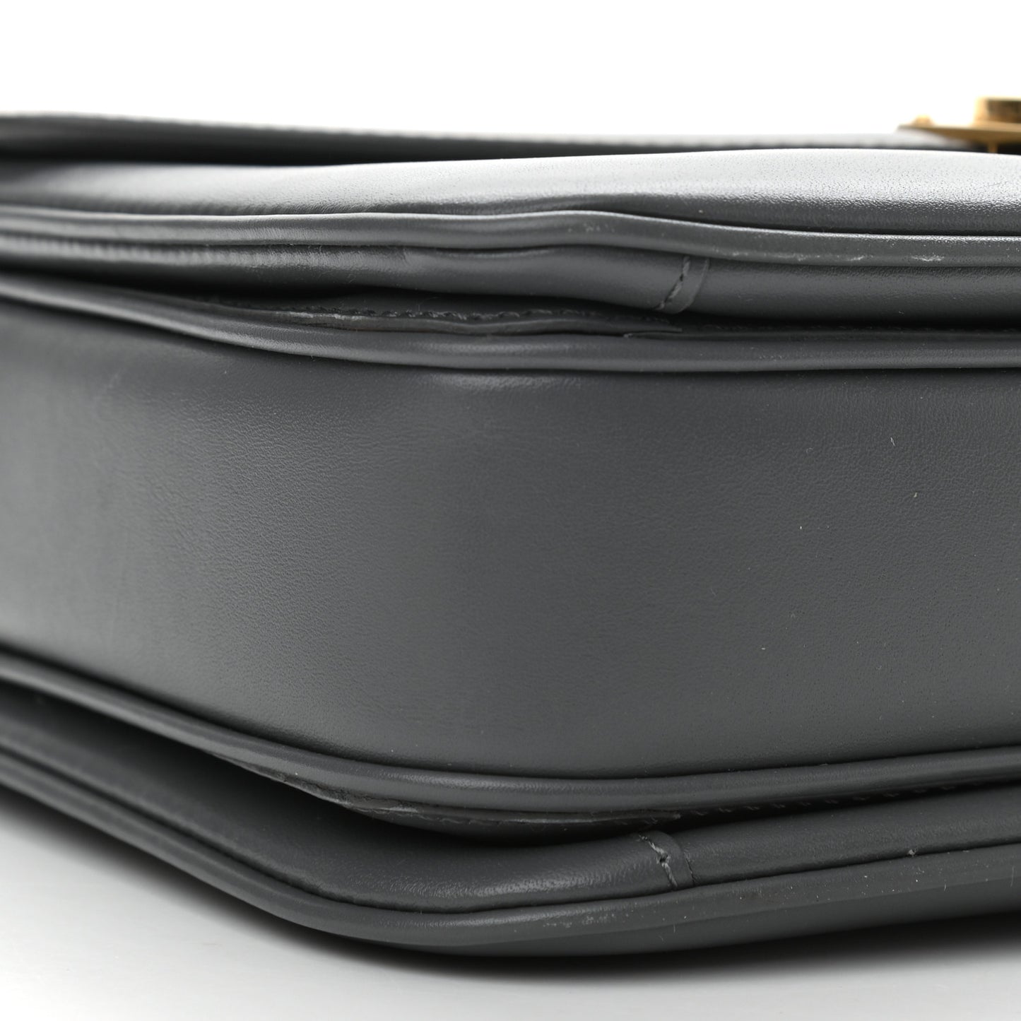 Shiny Calfskin Medium C Bag Grey