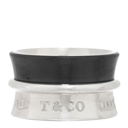 Tiffany Sterling Silver Titanium Wide 1837 Band Ring 48 4.5 1 of 5