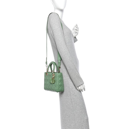 Christian Dior Lambskin Cannage Small My ABCDior Lady Dior Green 2 of 11