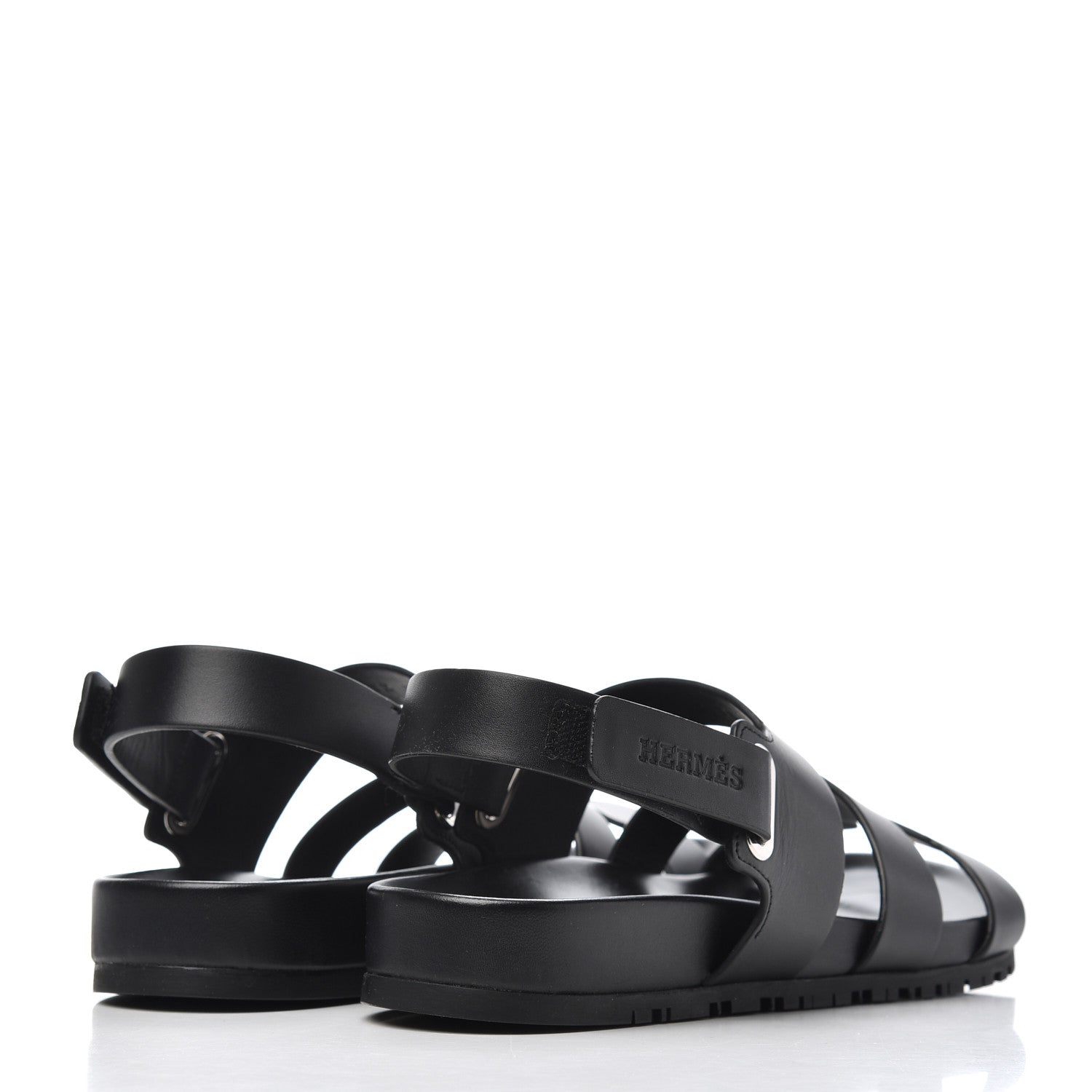 Hermes Calfskin Womens Takara Sandals 38 Black 4 of 10