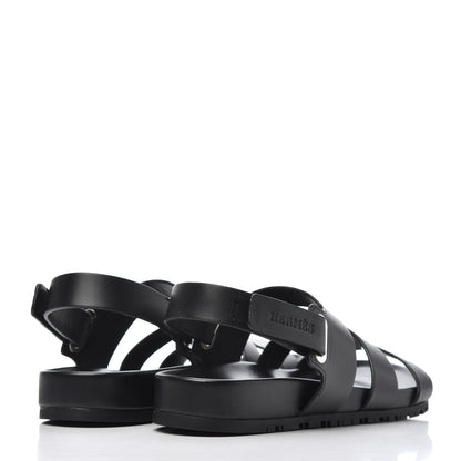 Hermes Calfskin Womens Takara Sandals 38 Black 4 of 10