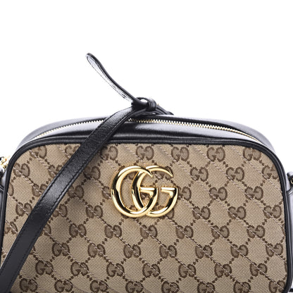 Gucci Monogram Matelasse Diagonal Small GG Marmont Chain Shoulder Bag Beige Black 10 of 10