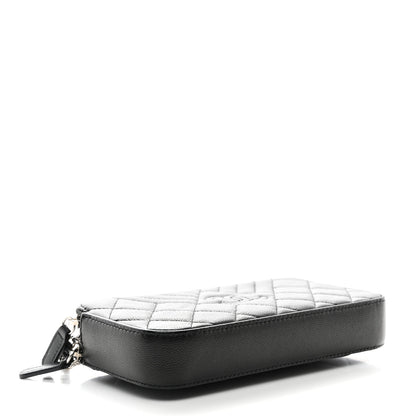 Chanel Caviar Quilted Diamond Small CC Duo Clutch With Chain Black 4 of 11