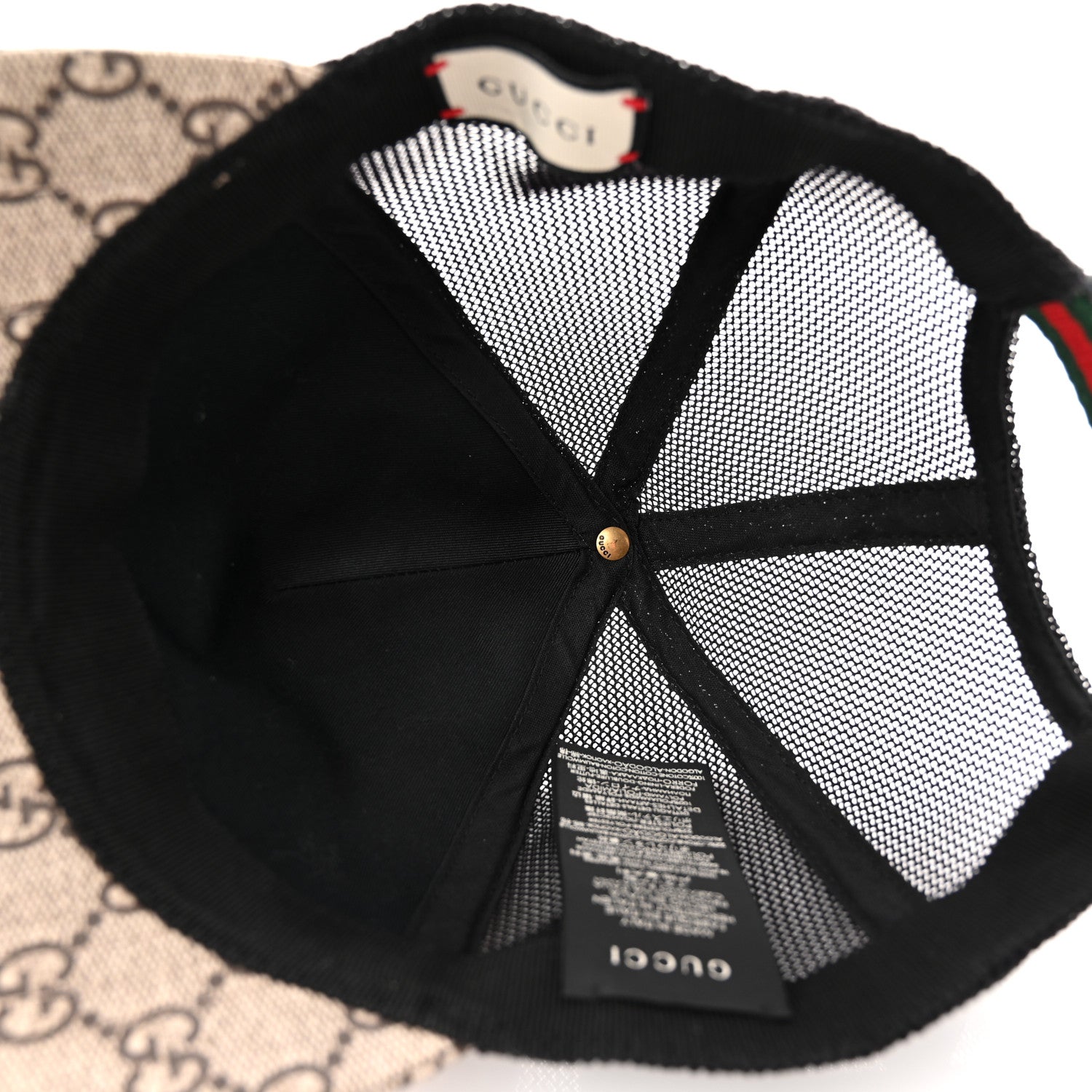 Gucci GG Supreme Monogram Kingsnake Print Baseball Hat M 58 Beige