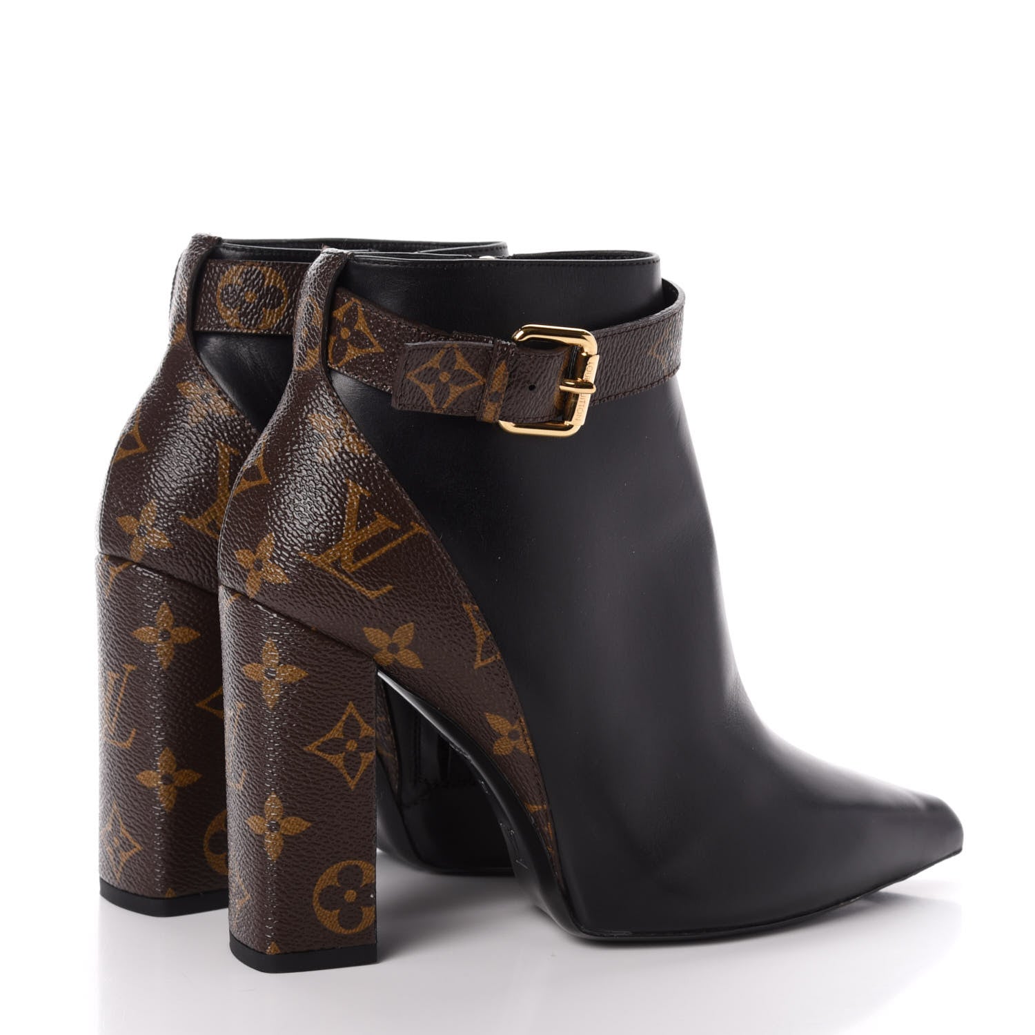 Louis Vuitton Calfskin Patent Monogram Matchmake Low Boots 37 5 of 10
