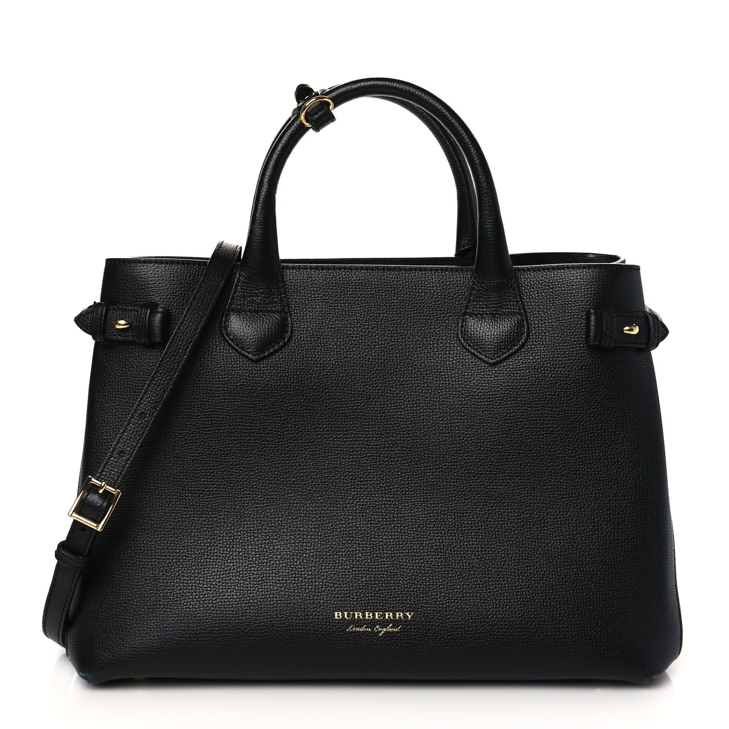 Derby Calfskin House Check Medium Banner Tote Black