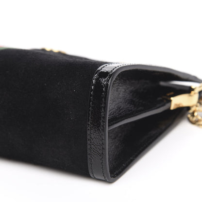 Gucci Suede Patent GG Web Small Ophidia Chain Shoulder Bag Black 9 of 9