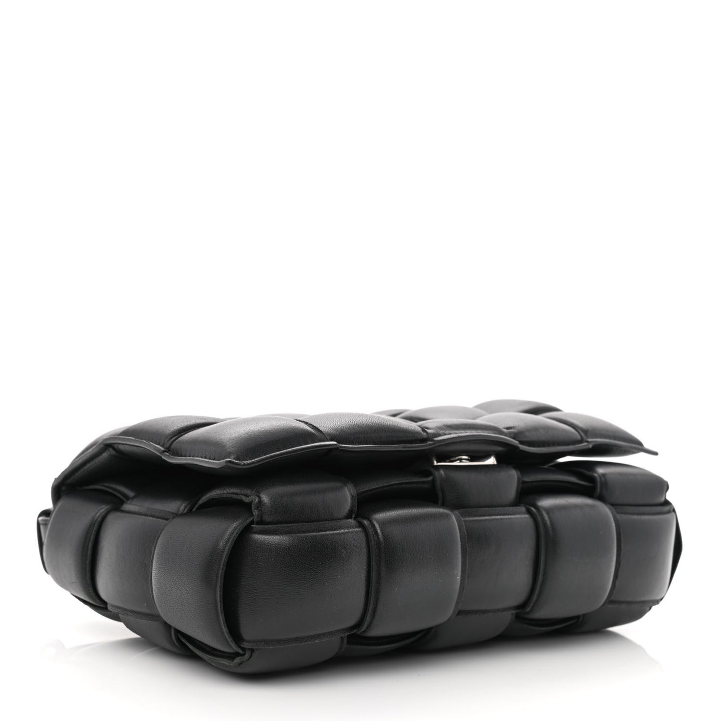 Nappa Maxi Intreccio Padded Cassette Crossbody Bag Black