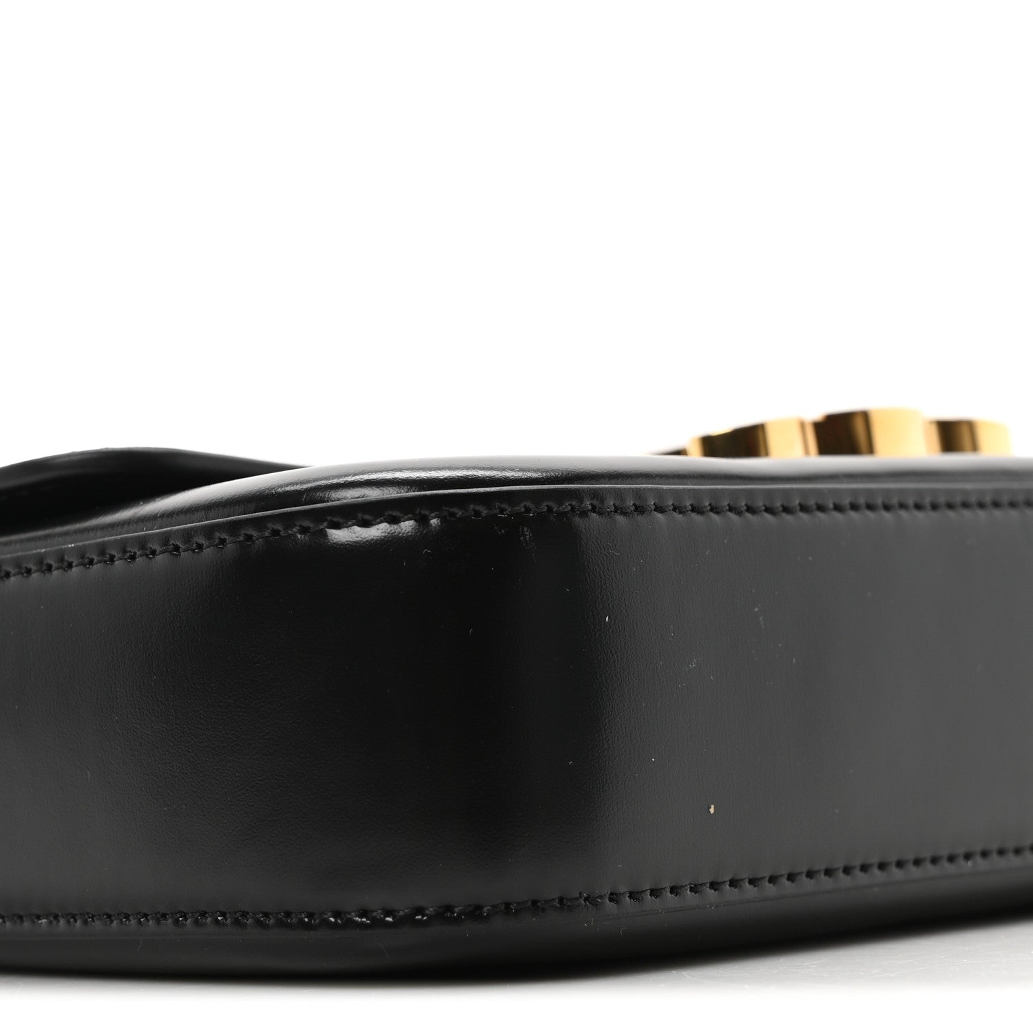 Celine Shiny Calfskin Triomphe Shoulder Bag Black 9 of 10