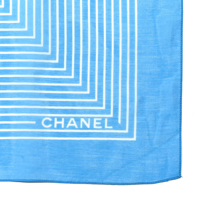 Chanel Cotton Silk CC Scarf Blue 2 of 5
