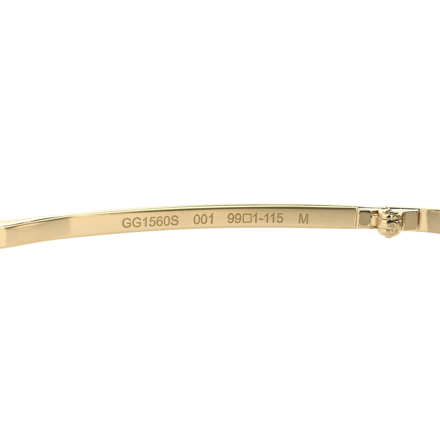Gucci Metal Mask Shaped Frame Sunglasses GG1560S Gold 6 of 7