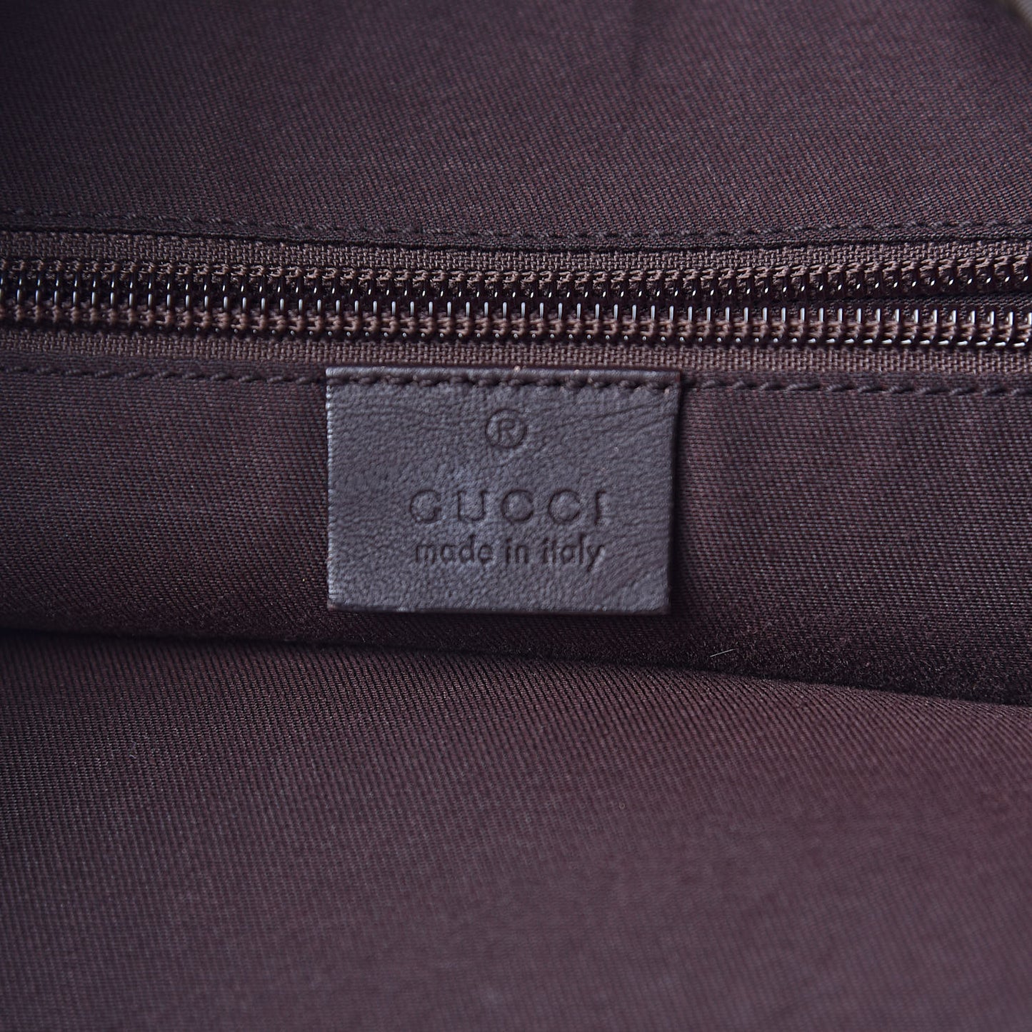 GG Supreme Monogram Medium Single Buckle Rucksack Backpack Beige Ebony Brown