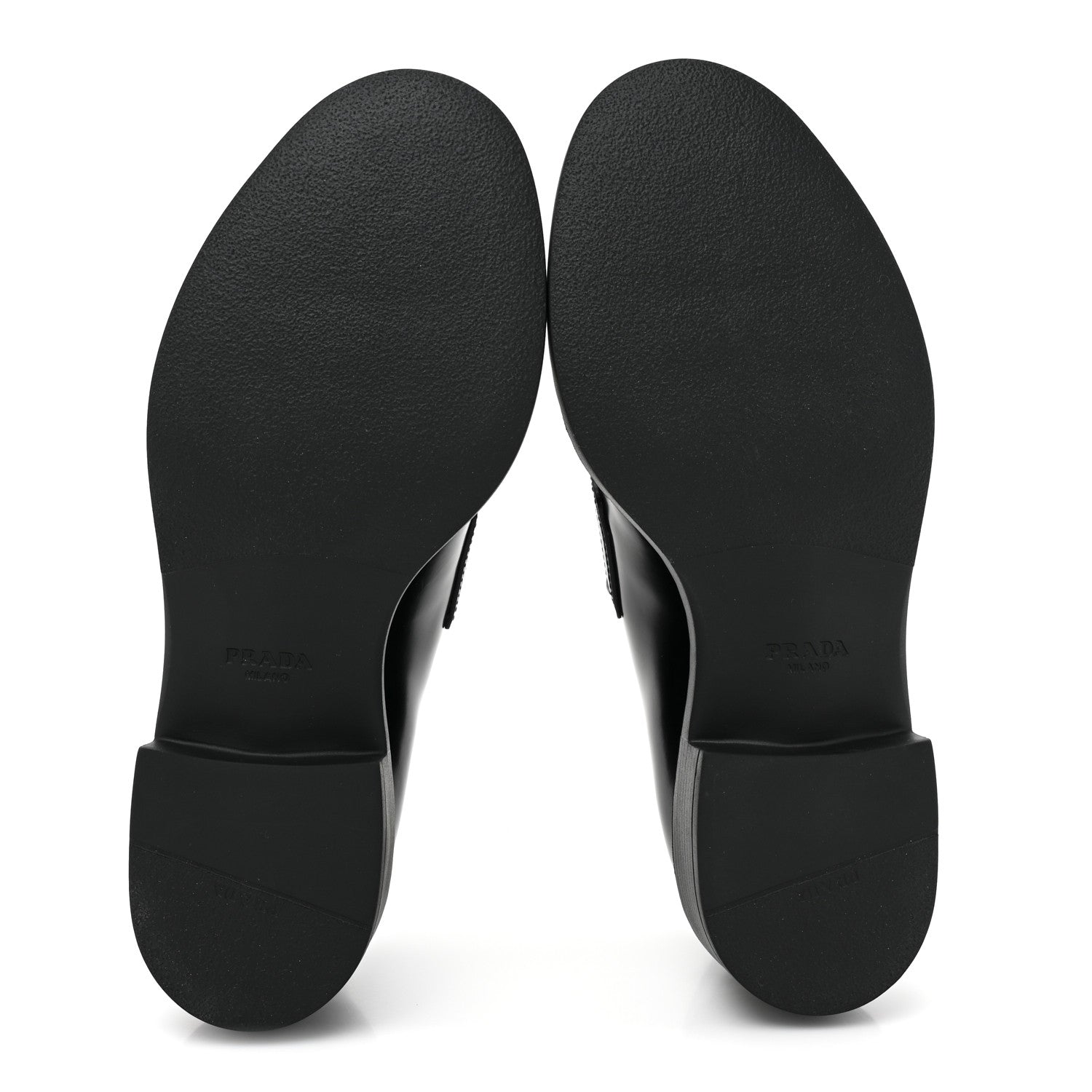 Prada Spazzolato Metal Triangle Logo 50mm Loafers 37.5 Black 5 of 8