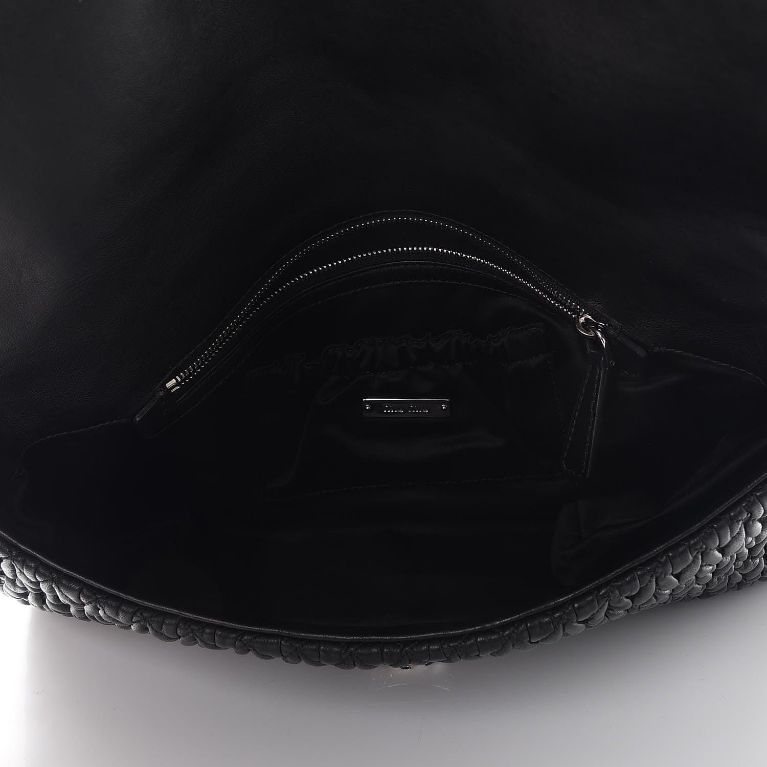 Miu Miu Nappa Matelasse Crystal Flap Clutch Black 5 of 9