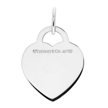 Tiffany 18K White Gold Diamond Return To Tiffany Heart Tag Pendant 3 of 3