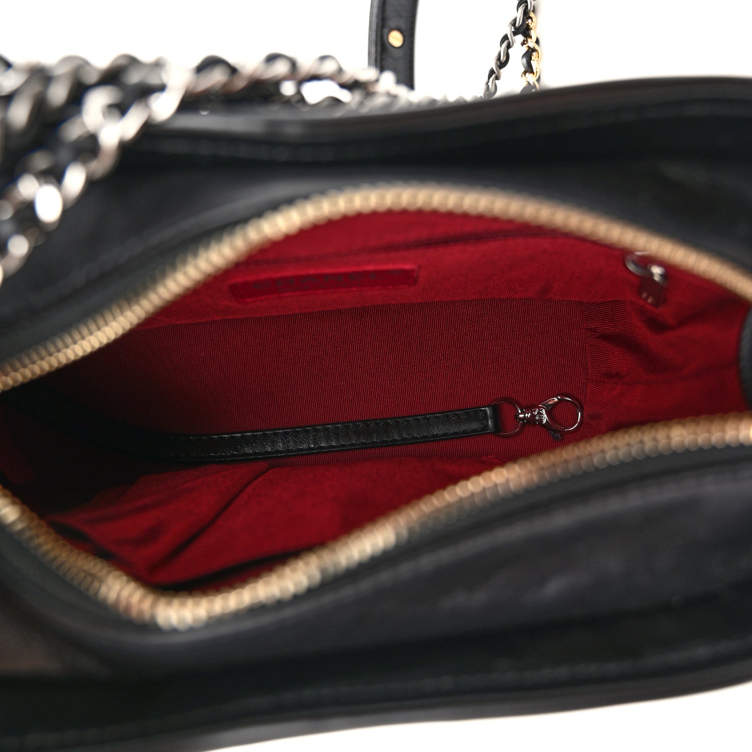 Chanel Aged Calfskin Chevron Quilted Small Gabrielle Hobo Black 5 of 9