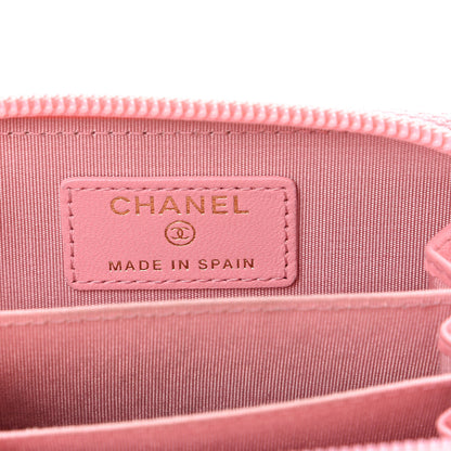 Chanel Lambskin Quilted Boy Zip Around Coin Purse Wallet Pink 5 of 14