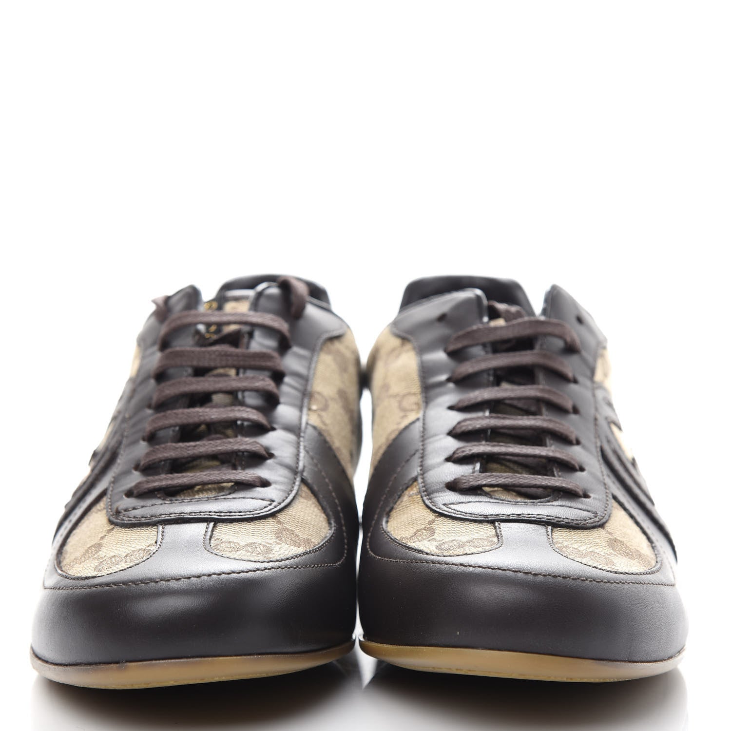 Gucci Monogram Nappa Interlocking G Sneakers 39.5 Beige Ebony Cocoa 2 of 11