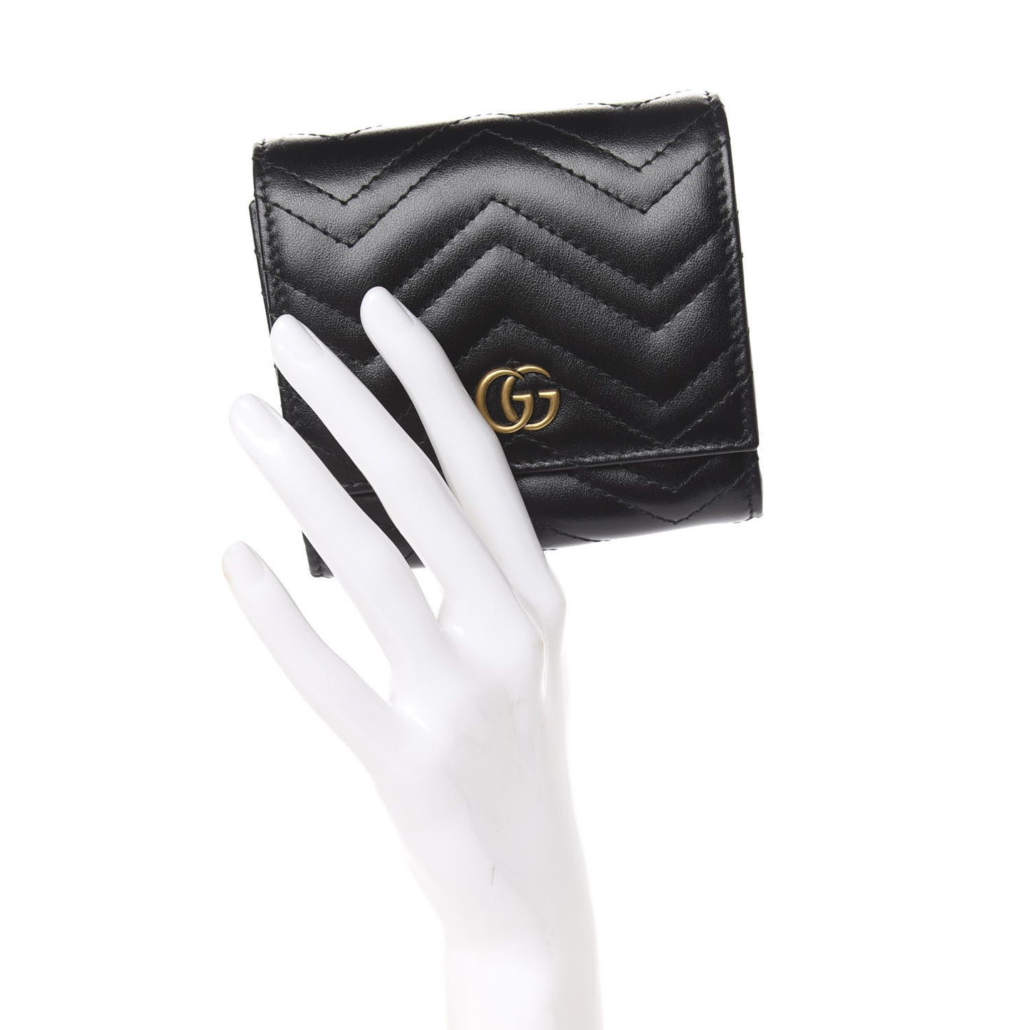 Calfskin Matelasse GG Marmont Medium Wallet Black